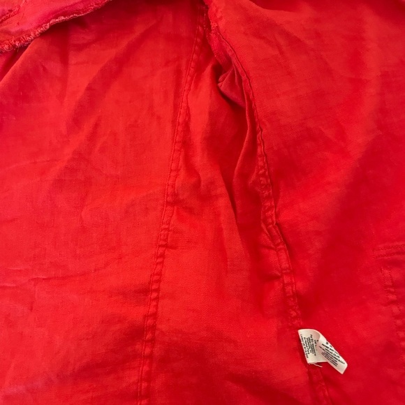 Free People Red Draped Linen Jacket - Picture 11 of 12